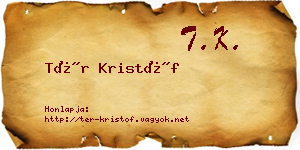 Tér Kristóf névjegykártya