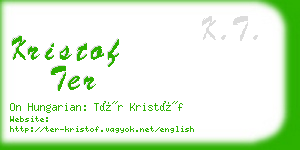 kristof ter business card